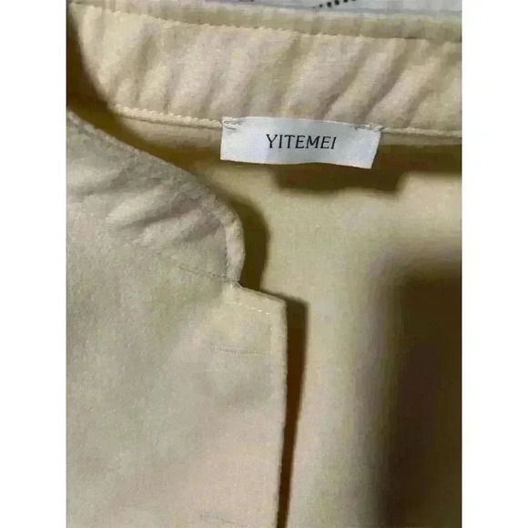 Yitemei Women's 2XL White Peplum Overcoat Stand Collar Ruffle Hem - Picture 6 of 12